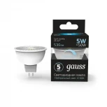 Лампочка светодиодная GU10 5 Вт 530 lm 4100K нейтральное белое свечение Gauss 101506205