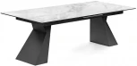 Стеклянный стол Woodville Денхольм 240(290)х100х75 белый мрамор / черный 553548