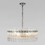 Подвесная люстра Loft It Nevada 10297/600 Nickel (220V, хрусталь, на цепи, круглые)