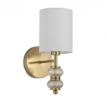 Бра со стеклянным декором Lumion Ilmira 8337/1W бронза/белый, металл/стекло/текстиль E14 40W 220V