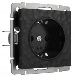 Розетка с заземлением (hammer черный) Werkel W1271008 (a052049)