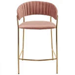 Стул полубарный Turin бирюзовый с золотыми ножками