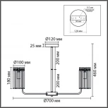 Потолочная люстра на штанге с хрустальными подвесками Lumion Favla 8347/7 золото/прозрачный, металл/хрусталь E14 7*40W 220V