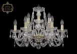 Подвесная люстра Art Classic 11.11 11.11.6+3.195.Gd.Sp (220V, хрусталь, на цепи, подсвечник, свеча)