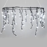 Гирлянда Бахрома 3,1 x 0,5 м белая 24В, 120 LED, провод черный каучук, IP65 Laitcom LL120-1-1W