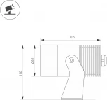Светильник ALT-RAY-R61-12W Warm3000 (DG, 6 deg, 230V) (Arlight, IP67 Металл) 035892