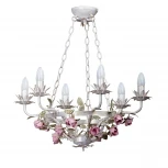 Подвесная люстра Vitaluce V1137/6 (220V, на цепи, свеча, цветы, листья, круглые, природа)