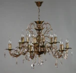 Подвесная люстра Ambiente by Brizzi Alicante 8888/6+6 PB Tear Drop (220V, хрусталь Asfour, на цепи, подсвечник, свеча)