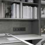 Розетка с заземлением и шторками (hammer черный) Werkel W1271108 (a052052)