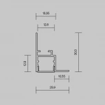 Алюминиевый профиль световая линия встраиваемый под гипсокартон скрытого монтажа 26x30 серебро, 2 м, ALM-2630-S-2M Maytoni 632014