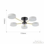Потолочная люстра на штанге Arte Milano Ferrara 252006/5 Bk/Wh (LED, 220V, круглые)