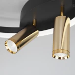 Спот Wi-Fi Eurosvet 90247/3 черный / золото (LED, 220V, управление смартфоном, голосовое управление, умный дом - Minimir Home, Алиса, Маруся, Салют, кольцо)