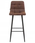 Стул барный NICOLE (черные матовые ножки, коричневая микрофибра (PK-03))