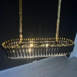 Подвесная люстра каскадная Empire Black Rectangular Chandelier Crystal ImperiumLoft 40,2893 (156487-22) (220V, на цепи)