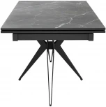 Стол DikLine KW160 мрамор С45 (керамика черная)/опоры черные 00-00071269