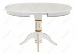 Деревянный стол Woodville Павия 100 молочный с золотой патиной 406087