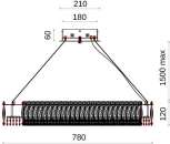 Подвесная люстра Fluorite Vetto FL1054-8P (LED, 220V, хрусталь, на тросе, круглые)