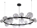 Подвесная люстра Crystal Lux AGATA SP24 V2 BLACK/TRANSPARENTE