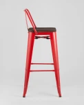 Стул барный Stool Group TOLIX WOOD со спинкой красный глянцевый УТ000001197