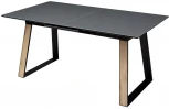 Стол Франк 160 ГРАФИТ, стекло / ДУБ ГАЛИФАКС-ЧЕРНЫЙ