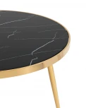 Стол обеденный Stool Group Гелиос 100*100 стекло черный мрамор сталь золото УТ000036675