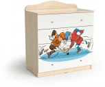 Комод "Хоккей", Шимо светлый/Белый, МАМА