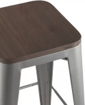 Стул барный Stool Group TOLIX WOOD серебристый матовый УТ000000498