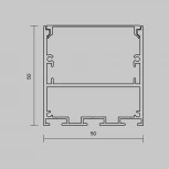 Алюминиевый профиль накладной-подвесной 50x50 серебро, 3 м, ALM-5050T-S-3M Maytoni 633007