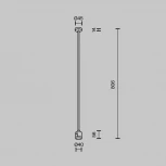 Крепление потолочное Long 760мм с прямым коннектором питания Flarity черный Maytoni Accessories for tracks Flarity TRA159С-IPCL1-B (24V)