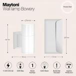 Настенный светильник уличный Maytoni Bowery O574WL-01W (220V, IP54)