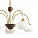 Потолочная люстра на штанге Lumion Larina 8323/5C латунь/белый, металл/стекло/дерево E27 5*60W 220V