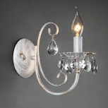 Бра Eurosvet 3305 3305/1 белый с золотом / прозрачный хрусталь (220V, хрусталь Strotskis, подвески, подсвечник, свеча)