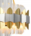 Подвесная люстра Natali Kovaltseva Skala 81435/6C BRASS SILVER (220V, хрусталь, на тросе, круглые)