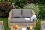 Лаунж-зона из искусственного ротанга, цвет соломенный 4SIS Кон Панна KPS2C2TJ-4-SET