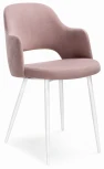 Стул Woodville на металлокаркасе Гутрид прошивка ромбы сзади белый / пыльно-розовый 504179