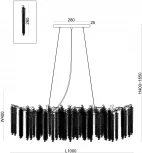 Подвесная люстра на штанге Freya Mineral FR1010PL-10G1 (220V, хрусталь, на тросе, листья, ветки)