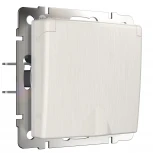 Розетка влагозащ. с зазем. с защит. крышкой и шторками (перламутровый рифленый) Werkel W1171213 (a051173)