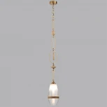 Подвесной светильник Odeon Light Krema 5441/1B сатинированн.латунь/прозрачн./металл/стекло/травертин/веревка G9 LED 6W (220V, подвески, на цепи)