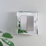 Выключатель двухклавишный (серебряный) W1120006 (a051500)