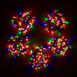 Комплект 5 Разноцветных Нитей по 20м, 900 LED, Провод Черный Силикон, IP65