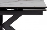 Керамический стол Woodville Бронхольм 140(200)х80х77 белый мрамор / черный 532396