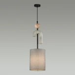 Подвесной светильник Odeon Light Bagel 5410/1A черный матов./серый/металл/полирезин/ткань E14 1*40W (220V, на проводе, круглые)