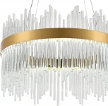 Подвесная люстра с таймером Natali Kovaltseva Smart Нимбы LED LAMPS 81260 (220V, хрусталь, пульт управления, управление смартфоном, на тросе, кольцо)