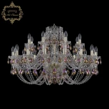 Подвесная большая люстра Art Classic 11.21 11.21.16+8.360.Gd.Sp.K777 (220V, хрусталь, на цепи, подсвечник, свеча)