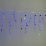 Гирлянда Бахрома 3,1 x 0,5 м синяя с мерцанием белого диода 220В, 120 LED, провод белый Laitcom LL120BLW-8-2B