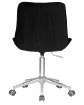 Кресло офисное DOBRIN DORA (чёрный велюр (1922-21), хромированная сталь)