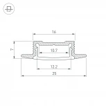 Профиль SL-SLIM-H7-F25-2000 ANOD (Алюминий) 023717 Arlight SL-SLIM