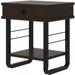 Тумба прикроватная ГРЕТА ММД 205 чёрный/венге, Форвард