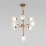 Потолочная люстра Wi-Fi на штанге Eurosvet Volver 50383 латунь (220V, управление смартфоном, голосовое управление, умный дом - Minimir Home, Алиса, Маруся, Салют, шарики)