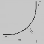 Коннектор радиусный R900 накладной черный Maytoni Accessories for tracks Levity TRA184-R900-11B (24V)